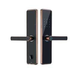 Security Fingerprint Door Lock Black App Controlled Door Lock Smart
