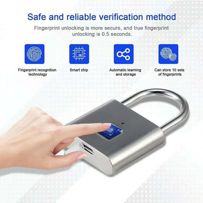 OEM ODM Biometric Smart Fingerprint Padlock Outdoor For Bag /D Luggage