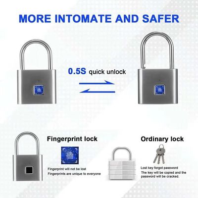 OEM ODM Biometric Smart Fingerprint Padlock Outdoor For Bag /D Luggage