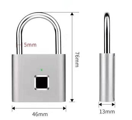 Rainproof USB Smart Rim Lock / Biometric Padlock Rechargeable Lock