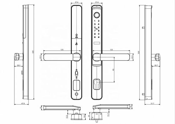 Home Sliding Smart Door Lock Electronic Fingerprint Door Lock