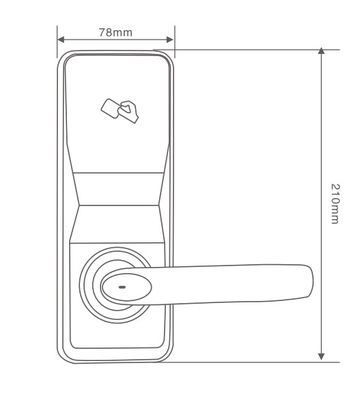 Manual RFID Electronic Door Lock , Zinc Alloy Smart Card Hotel Lock