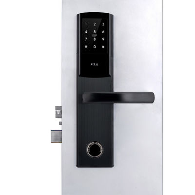 Black Access Control Hotel Door Locks / Smart Door Lock With Card