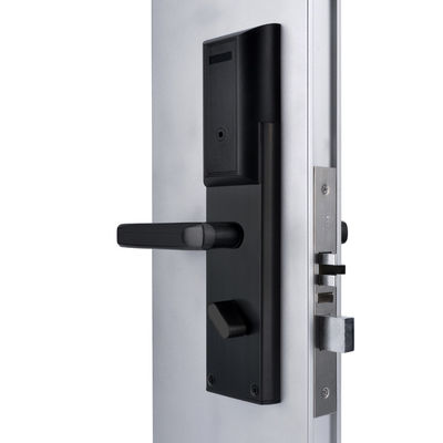 Black Access Control Hotel Door Locks / Smart Door Lock With Card