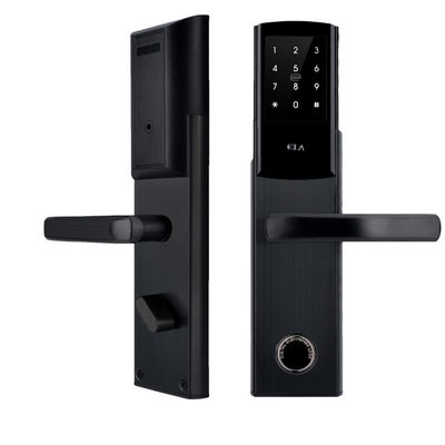 Black Access Control Hotel Door Locks / Smart Door Lock With Card
