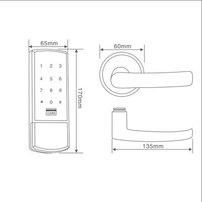 Mortise Electronic Smart Password App Digital Door Lock American Standard