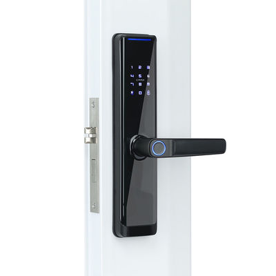 Black Tuya APP Smart Lock Fingerprint / Smart Code Door Lock