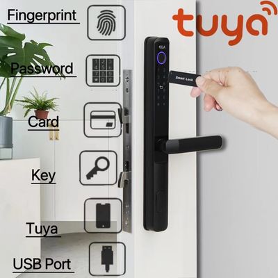 Black Home Glass Door Smart Lock For Sliding Door 2 Years Warranty