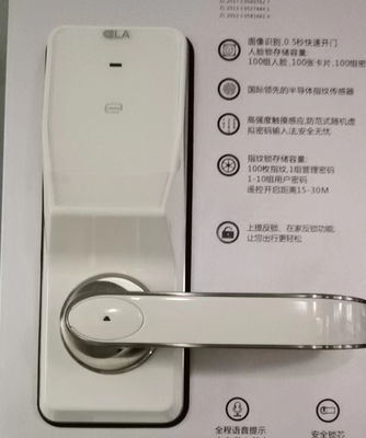 Zinc Alloy RFID Hotel Lock White Electronic Door Handle Lock