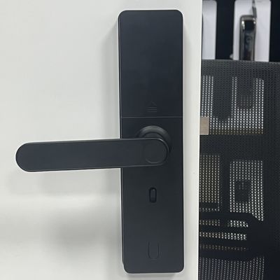Black Sliding Door Smart Lock Fingerprint Electronic Door Lock Aluminum Alloy