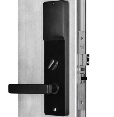 Black Electronic Hotel Door Locks , Security Smart Card Door Lock