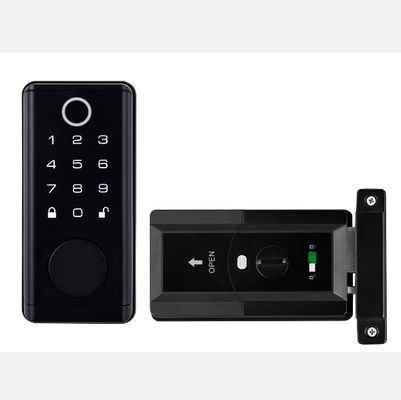 Door Set Black Smart Door Lock Pull Mortise Zinc Alloy