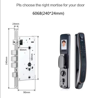 2024 heiß verkaufte Tuya Smart Locks 3D-Gesichts-Fingerabdruck-Schloss Erkennung Digitaler Passwort vollautomatisches Smart-Türschloss