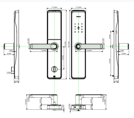 Tuya TTLock App Intelligent Doorlock ELA E-30 Inteligentes Con Wifi Electric Digital Fingerprint Keyless Entry Smart Doo