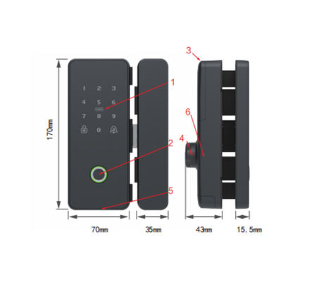 Digital High Security System Nfc Card Smart Phone Fingerprint Password Key Glass Door Lock E-G190