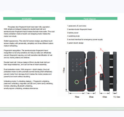 Digital High Security System Nfc Card Smart Phone Fingerprint Password Key Glass Door Lock E-G190