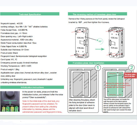 Digital High Security System Nfc Card Smart Phone Fingerprint Password Key Glass Door Lock E-G190