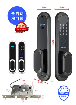 Doordikte 35-90 mm Smart Hotel Lock Multifunctionele RFID-kaart Toegangscontrolesysteem Ontworpen voor de beveiliging van hotelkamers