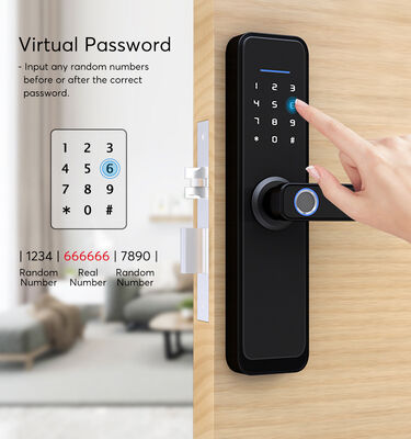 Widely Suitable Tuya APP Smart Lock Zinc Alloy Material Compatible with Humidity Range 20%-90% Offering Security Features