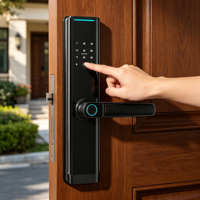 Smart Door Lock 50*50 Mortise Aluminum Alloy with Semiconductor Fingerprint Sensor Tuya Wifi App Control