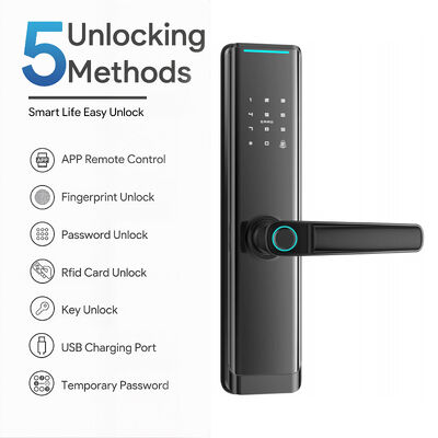 Smart Door Lock 50*50 Mortise Aluminum Alloy with Semiconductor Fingerprint Sensor Tuya Wifi App Control