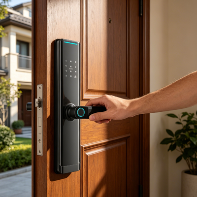 Smart Door Lock 50*50 Mortise Aluminum Alloy with Semiconductor Fingerprint Sensor Tuya Wifi App Control