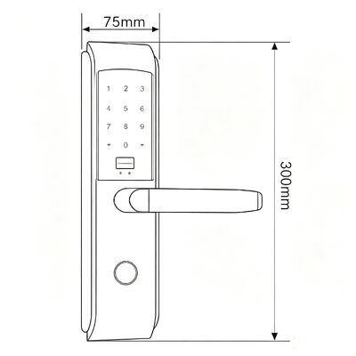 SUS304 Stainless Steel Waterproof High Security Electronic Smart Hotel Lock with Card Key and Password