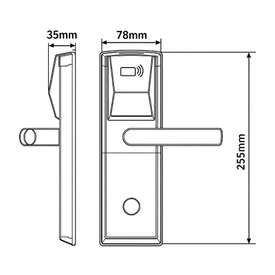 ELA 5013 RFID Hotel Door Lock Stainless Steel Body Easy Installation Smart Card Access System Designed For Hotels,  Apartments and Air BNB