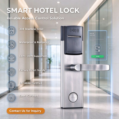 ENI4846 Certified Waterproof and Rustproof SUS304 Stainless Steel Smart Hotel Lock with Color Customization
