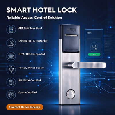 Factory Direct Supply Waterproof and Rustproof SUS304 Stainless Steel Smart Hotel Lock with OEM ODM Support