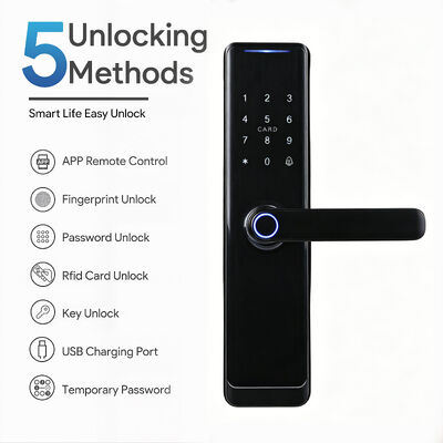Smart Door Lock 50*50 Mortise Aluminum Alloy with Semiconductor Fingerprint Sensor Tuya Wifi App For Wooden Door