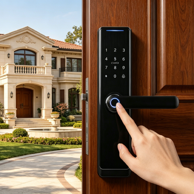 Smart Door Lock 50*50 Mortise Aluminum Alloy with Semiconductor Fingerprint Sensor Tuya Wifi App For Wooden Door