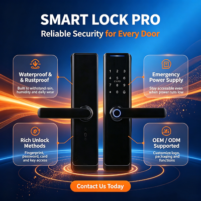 Smart Door Lock 50*50 Mortise Aluminum Alloy with Semiconductor Fingerprint Sensor Tuya Wifi App For Wooden Door