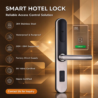 Factory Direct Supply SUS304 Stainless Steel with 2mm Thickness Waterproof and Rustproof Smart Hotel Lock