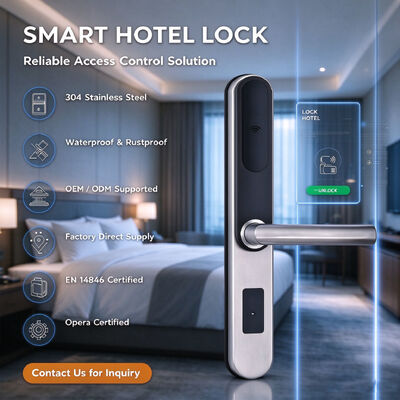 SUS304 Stainless Steel with 2mm Thickness Waterproof and Rustproof Smart Hotel Lock with OEM and ODM Support