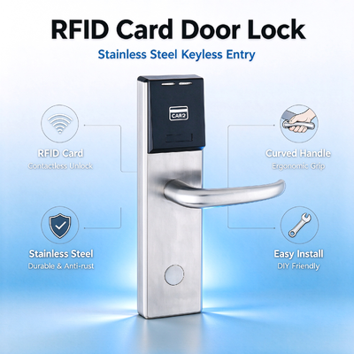 ELA 6012 Hotel RFID Door Lock Stainless Steel Keyless Card Entry Lock for Guest Room