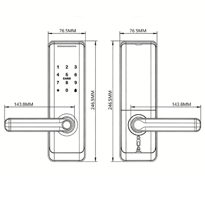 High Quality Aluminum Alloy Smart Lock New Design Fingerprint Password Tuya App Electronic Lock for Wooden Door 518