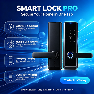 Manufacturer Aluminum Alloy Smart Lock New Design Fingerprint Password Tuya App Digital Lock for Wooden Door 518