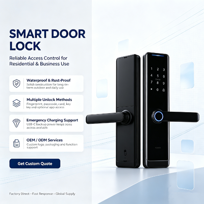 New Design Aluminum Alloy Smart Lock High Quality Fingerprint Password Tuya App Electronic Lock for Wooden Door518