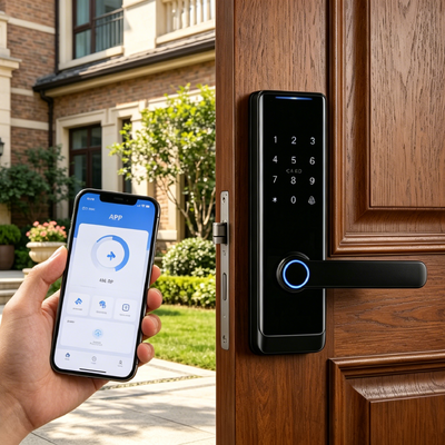 Factory Direct Supply High Quality Aluminum Alloy Smart Lock Fingerprint Password Tuya App Lock for Wooden Door 518