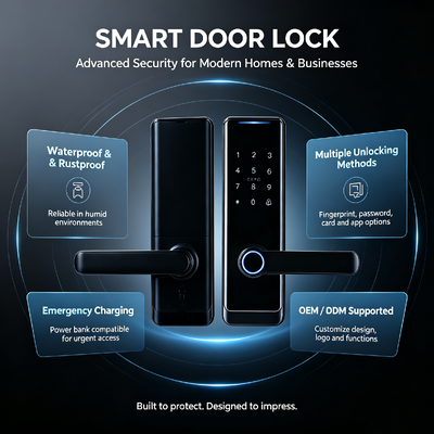 High Quality Manufacturer Aluminum Alloy Smart Lock Fingerprint Password Tuya App Digital Lock for Wooden Door 518