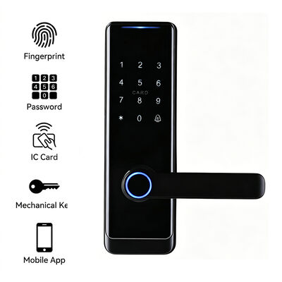 New Design Factory Direct Supply Aluminum Alloy Smart Lock Fingerprint Password Tuya App Lock for Wooden Door 518