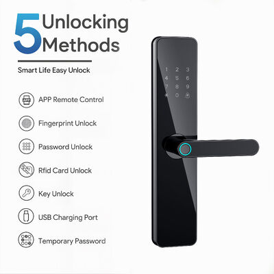 New Design High Quality Aluminum Alloy Access Lock Fingerprint Password Tuya App Smart Lock for Wooden Door 551