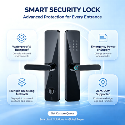 New Design High Quality Aluminum Alloy Access Lock Fingerprint Password Tuya App Smart Lock for Wooden Door 551