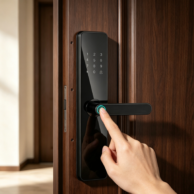 New Design High Quality Aluminum Alloy Access Lock Fingerprint Password Tuya App Smart Lock for Wooden Door 551