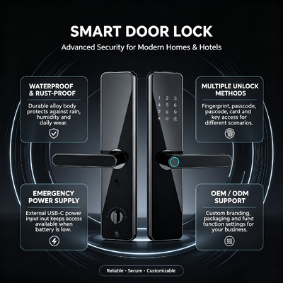 Manufacturer High Quality Aluminum Alloy Entry Door Lock Fingerprint Password Tuya App Home Security Smart Lock for Wooden Door 551