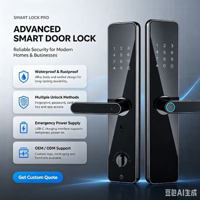 High Quality New Design Aluminum Alloy Home Security Lock Fingerprint Password Tuya App Electronic Lock for Entry Wooden Door 551