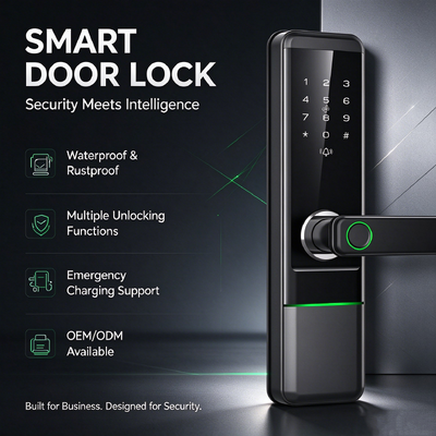 Hot Sale Factory Direct Supply Premium Grade Aluminum Alloy Smart Lock Fingerprint Password Tuya App Anti Peep Keyless Entry Home Security Lock for Front Entry Door 596
