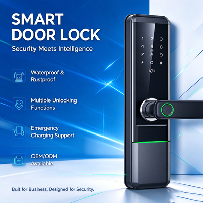 Best Selling New Design Durable Aluminum Alloy Smart Lock Fingerprint Password Tuya App Remote Control Digital Lock for House Apartment Entry Door 596