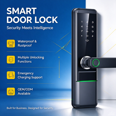 Durable Factory Direct Supply Manufacturer Aluminum Alloy Entry Door Smart Lock Fingerprint Password Tuya App Home Security Lock for Wooden Door 596